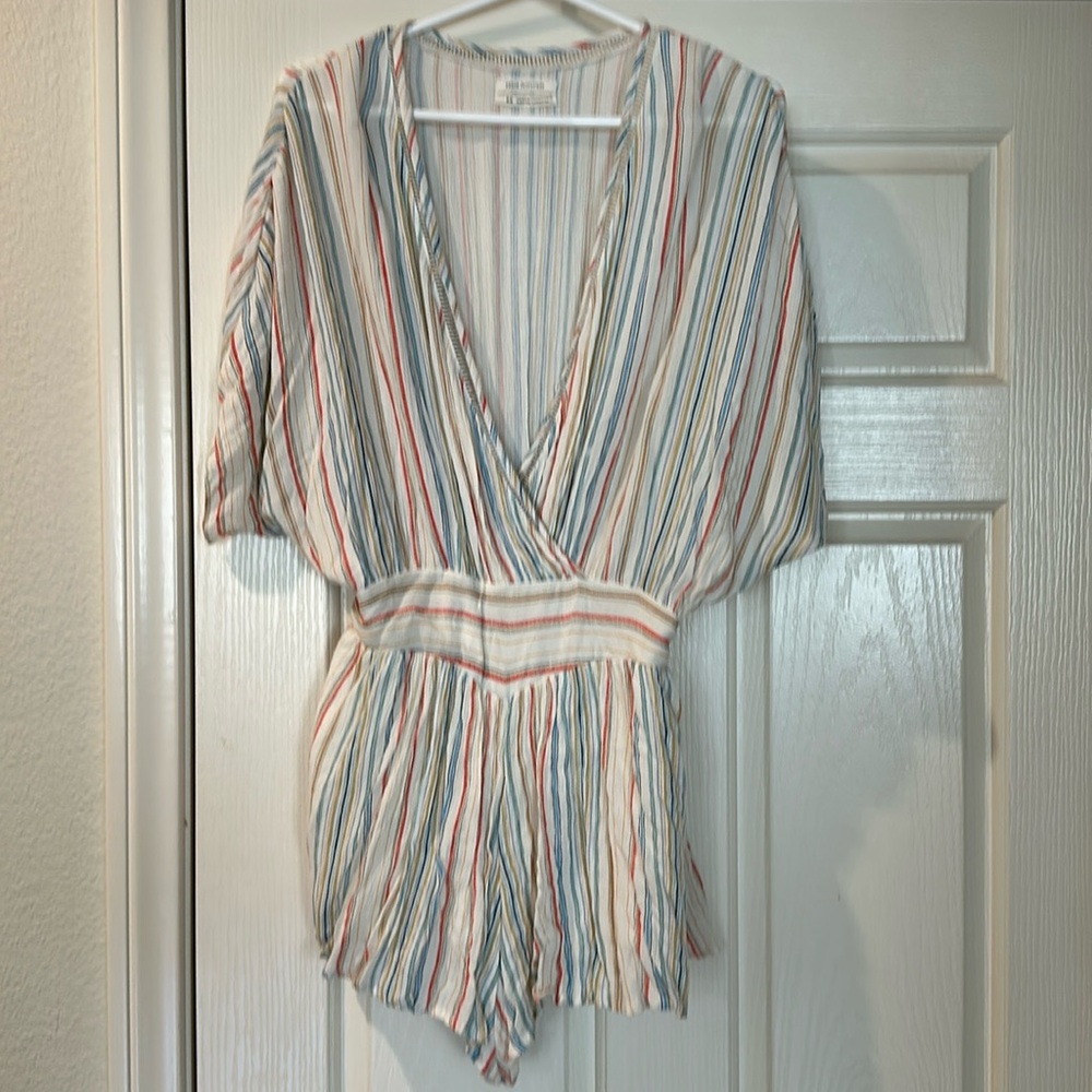 Urban Outfitters gauzy striped romper